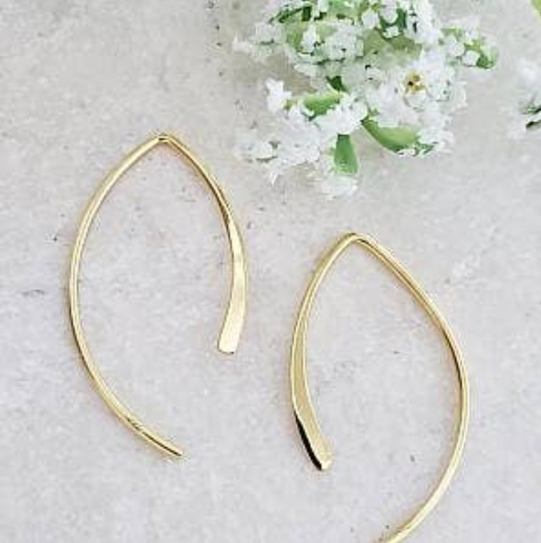 Gold Open Wishbone Earrings