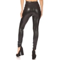 Booty Shaping, High Waist Faux Leather Sculpting Treggings Skinny Pants