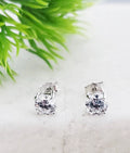 Silver CZ Round Studs Earrings