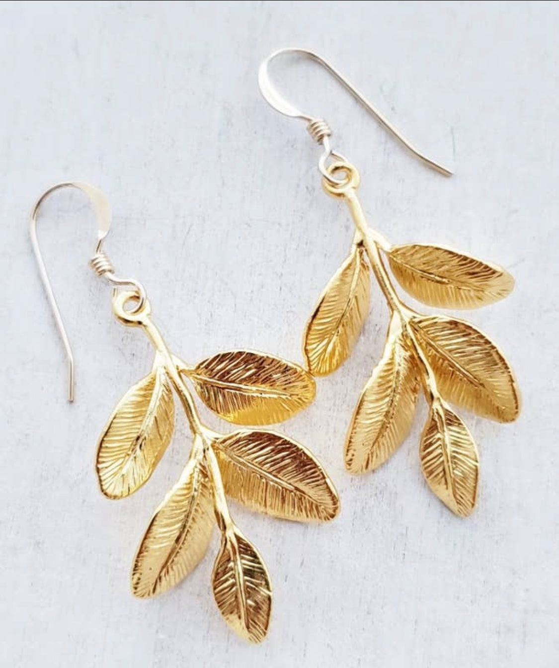 Gold Matte Organic Branch Earrings
