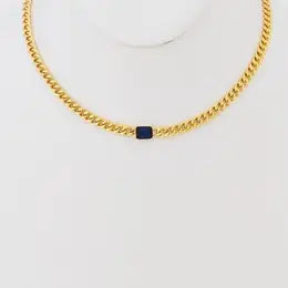 Chunky Chain Gem Choker Necklace