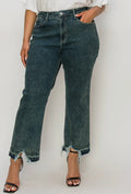 High Rise Stretch, Straight Leg Jeans - Curvy Style