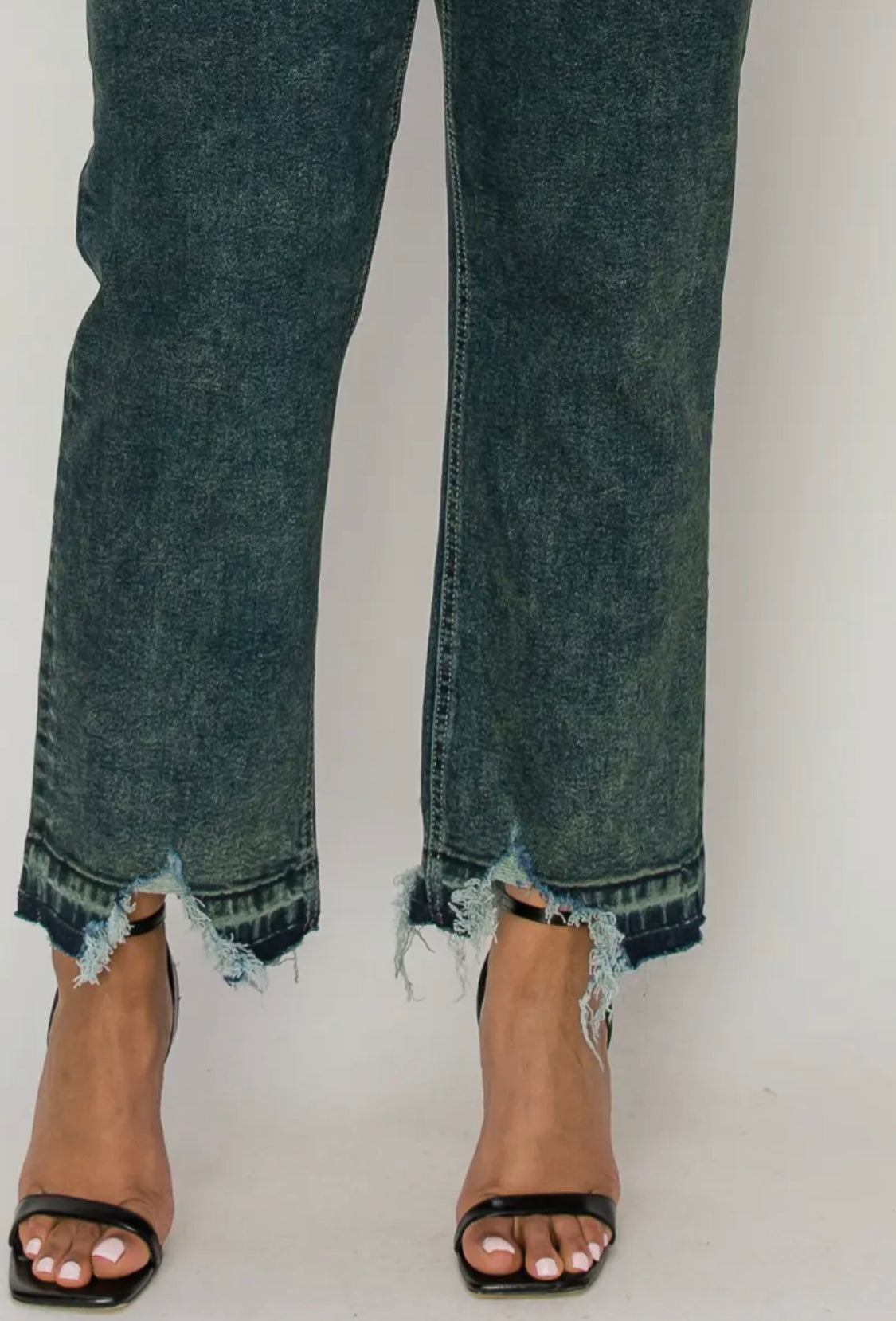 High Rise Stretch, Straight Leg Jeans - Curvy Style
