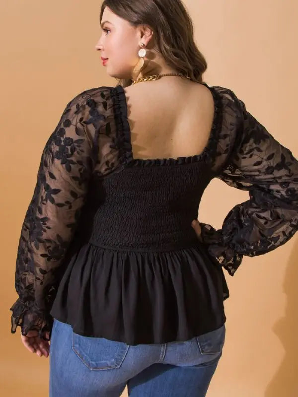 Organza Puff Sleeve Top