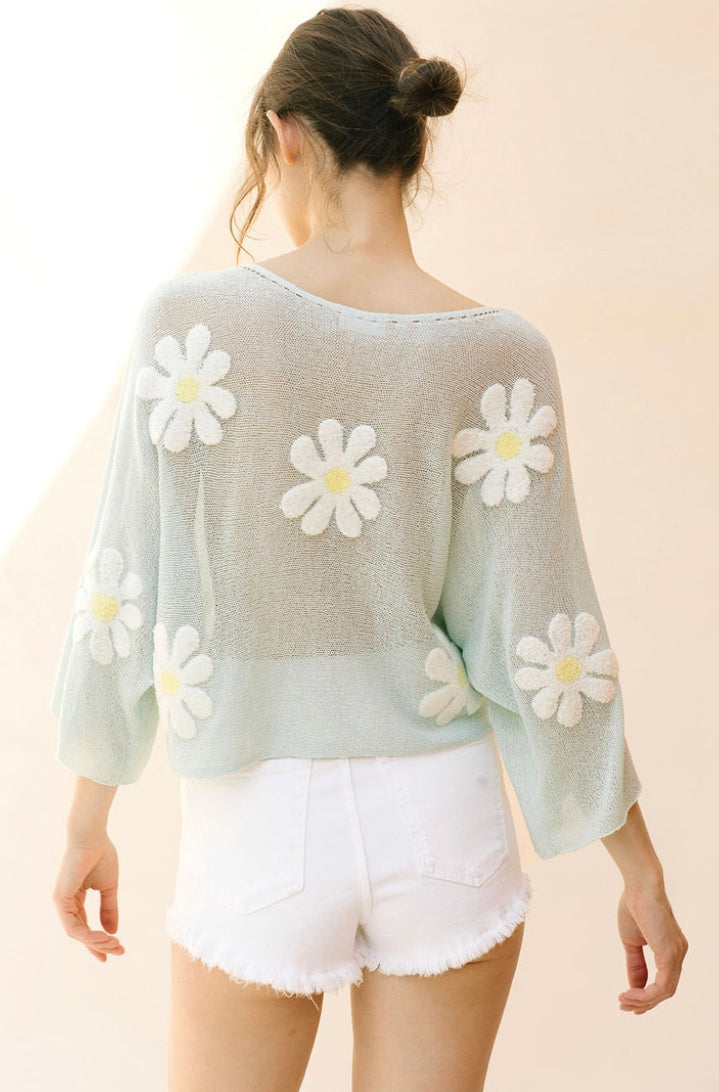 Daisy Knit Top - Mint