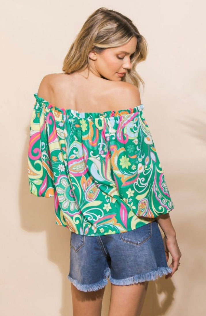 Catch My Drift Cold Shoulder Top