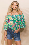 Catch My Drift Cold Shoulder Top