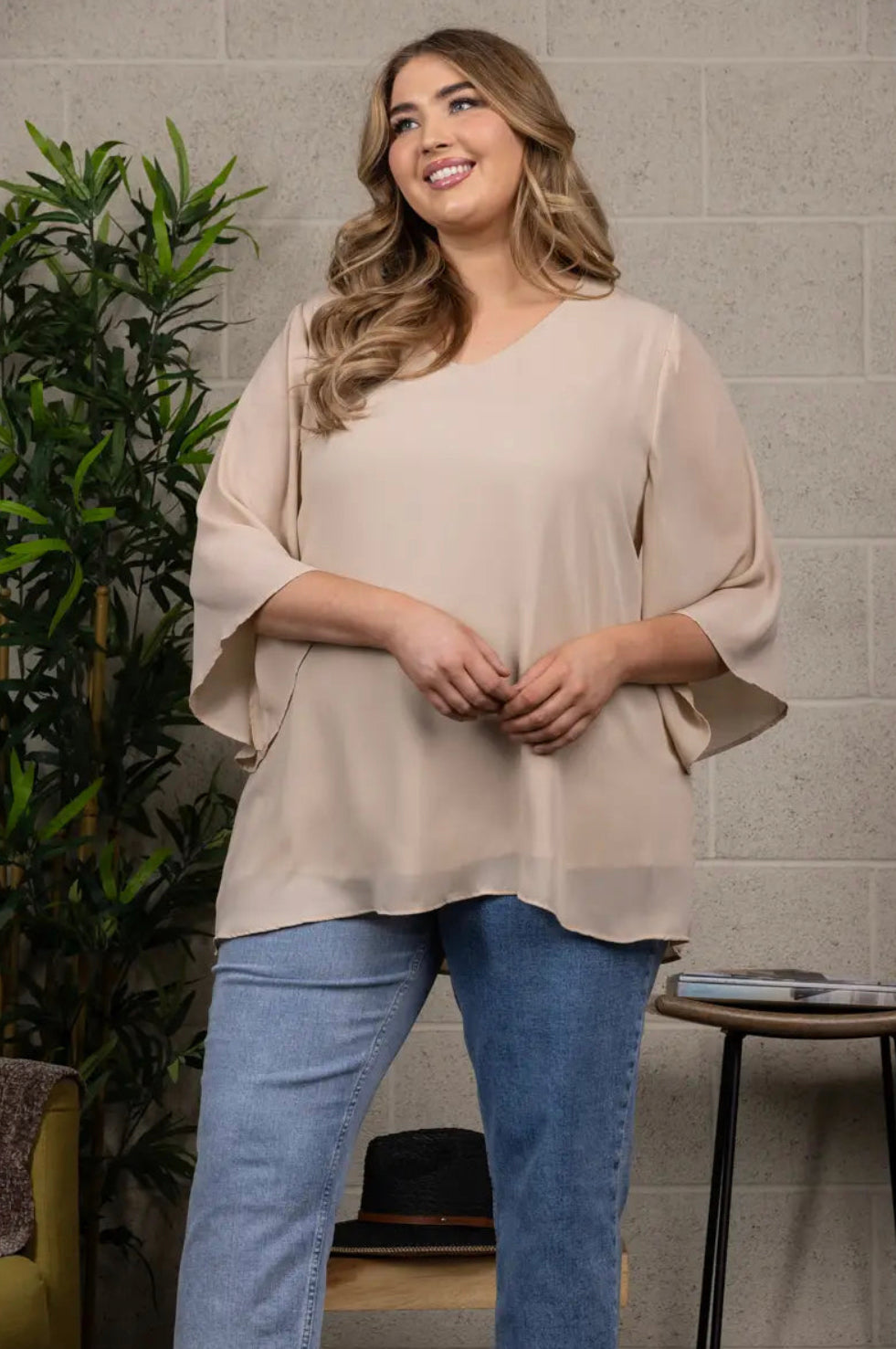 Chiffon V-Neck Blouse