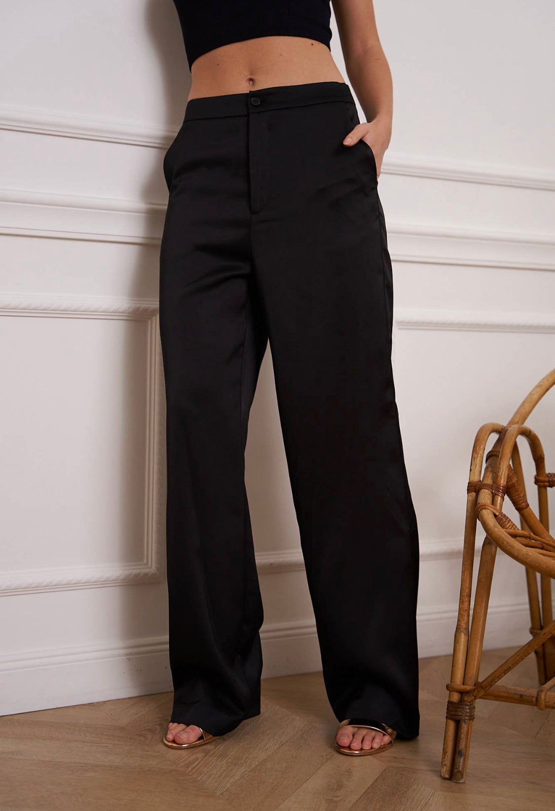 Wide Leg Satin Pants