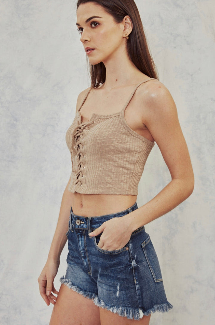 High Rise Distressed 'Cut-off' Shorts