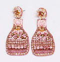 Pink Champagne Beaded Earrings