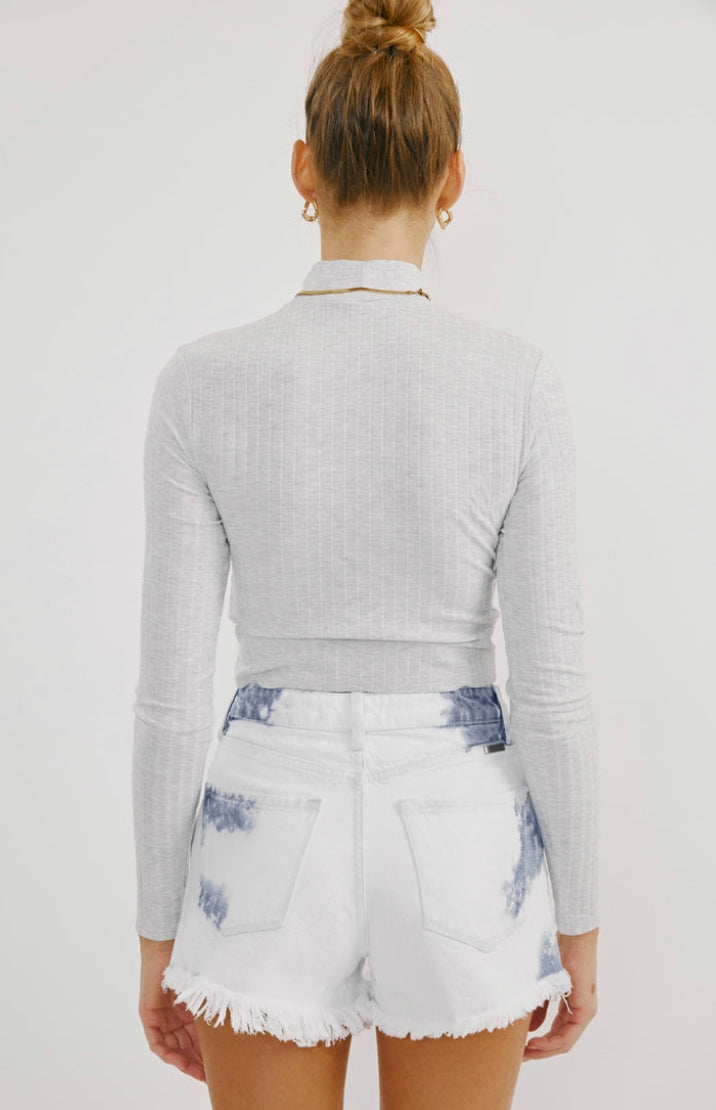 KanCan Washed High Rise 'Cutoff' Jeans Shorts - White