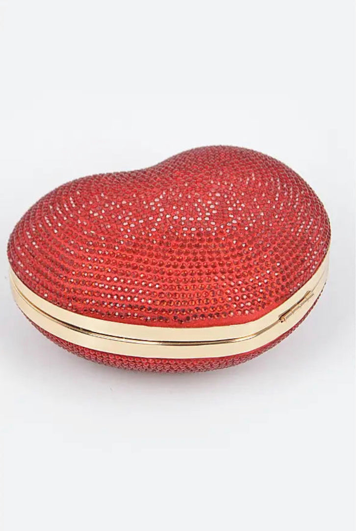 Heart Rhinestone Clutch