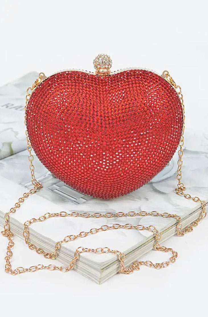 Heart Rhinestone Clutch