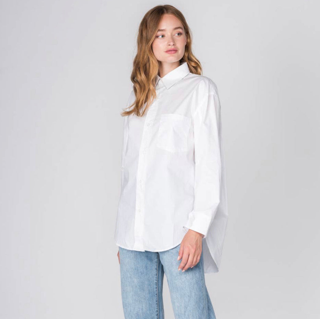 Classic Poplin Button Down Shirt - White